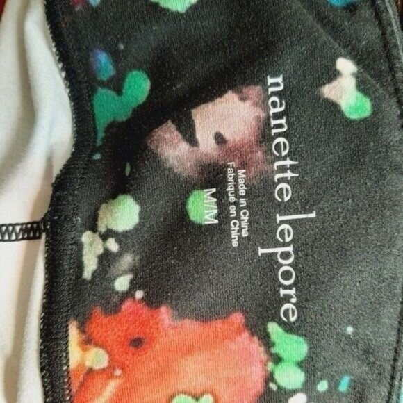 NANETTE LEPORE Splash Palm Smoothie Capri Gym / Workout Leggings Sz M Flawed - Picture 10 of 11